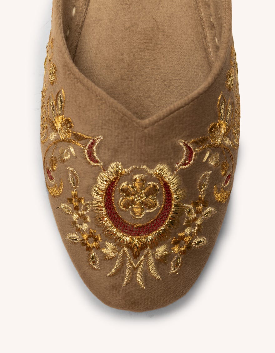 BEIGE SUEDE KHUSSA