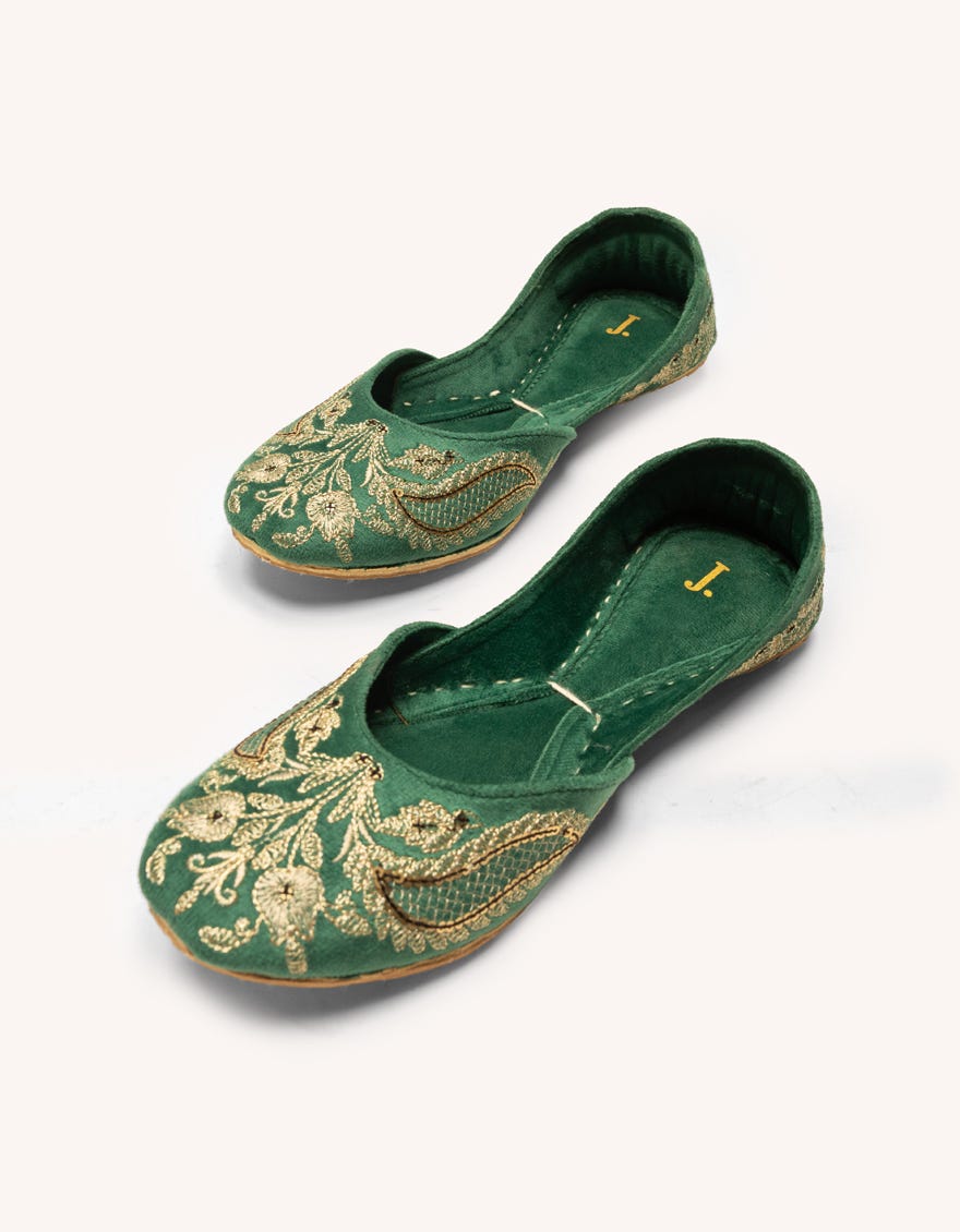 GREEN SUEDE KHUSSA