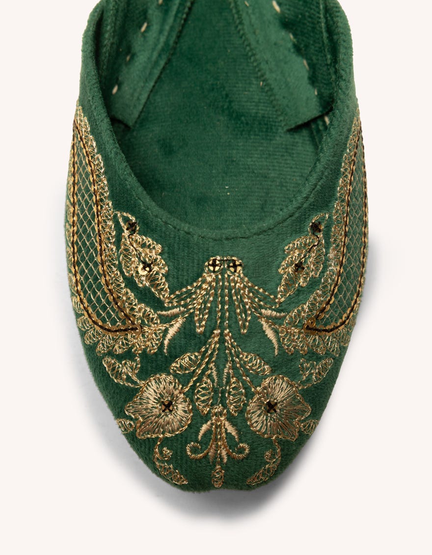 GREEN SUEDE KHUSSA