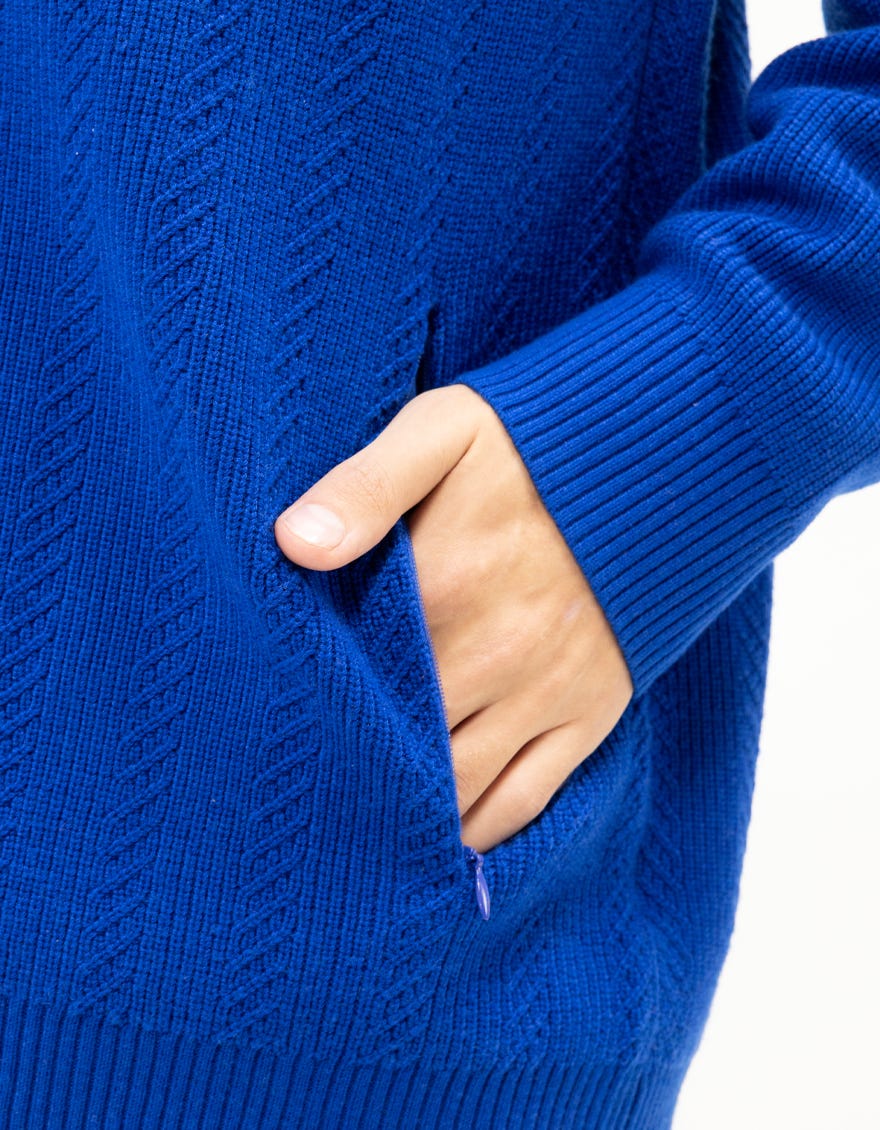 TAURUS - COBALT BLUE CARDIGAN BUTTONDOWN SWEATER