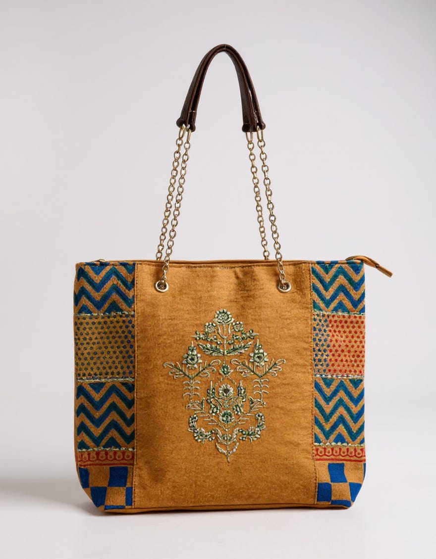 MUSTARD CANVAS HANDBAG | JJBL-23-016