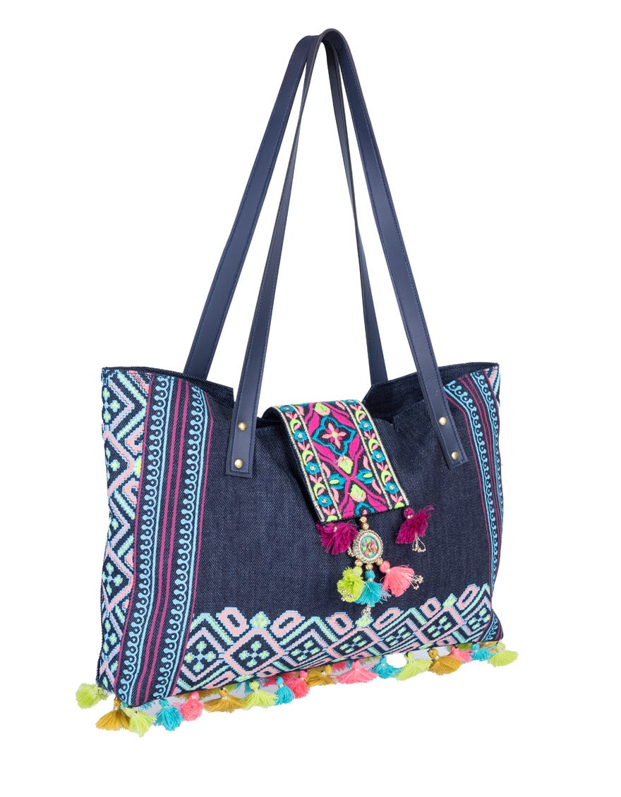 Multicolor Denim Handbag | Jjbl-23-027