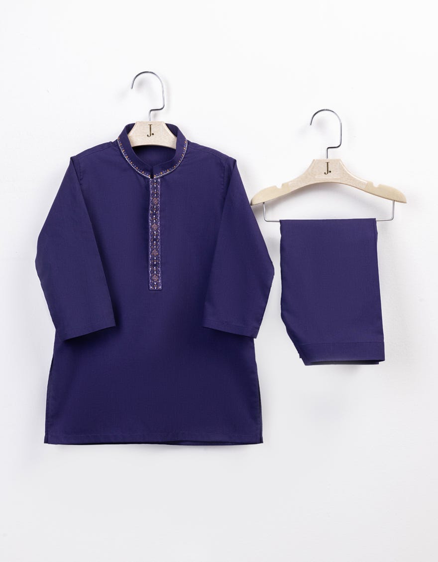 Purple Blended Kameez Shalwar | Jjiks-S-34670