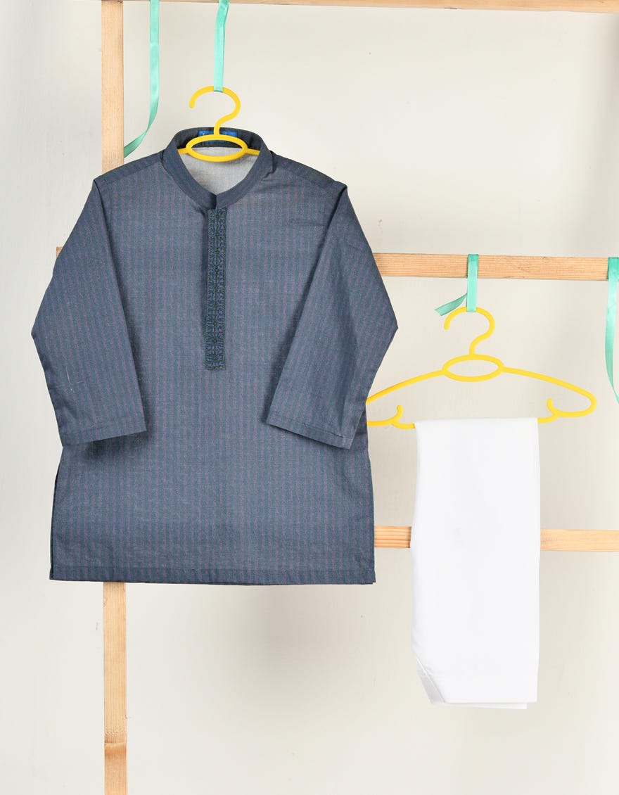 DARK GREY COTTON KAMEEZ SHALWAR | JJIKS-A-34945