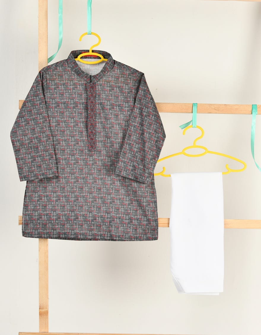 GREY COTTON KAMEEZ SHALWAR | JJIKS-A-34946