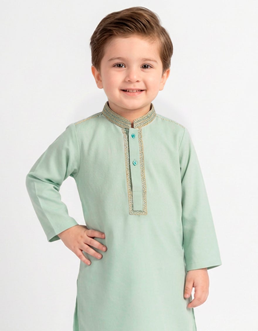LIGHT GREEN SEMI-FORMAL KAMEEZ SHALWAR