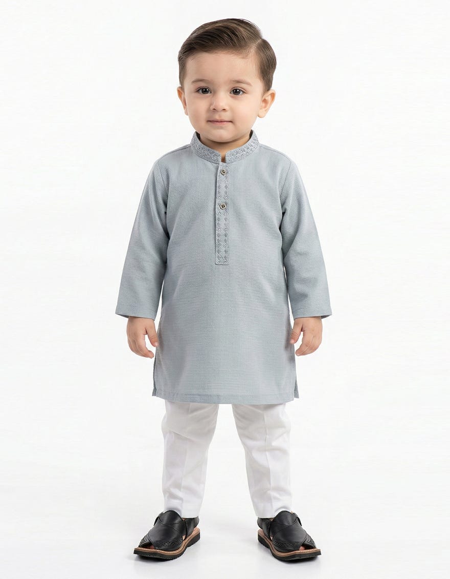 SKY BLUE SEMI-FORMAL KAMEEZ SHALWAR