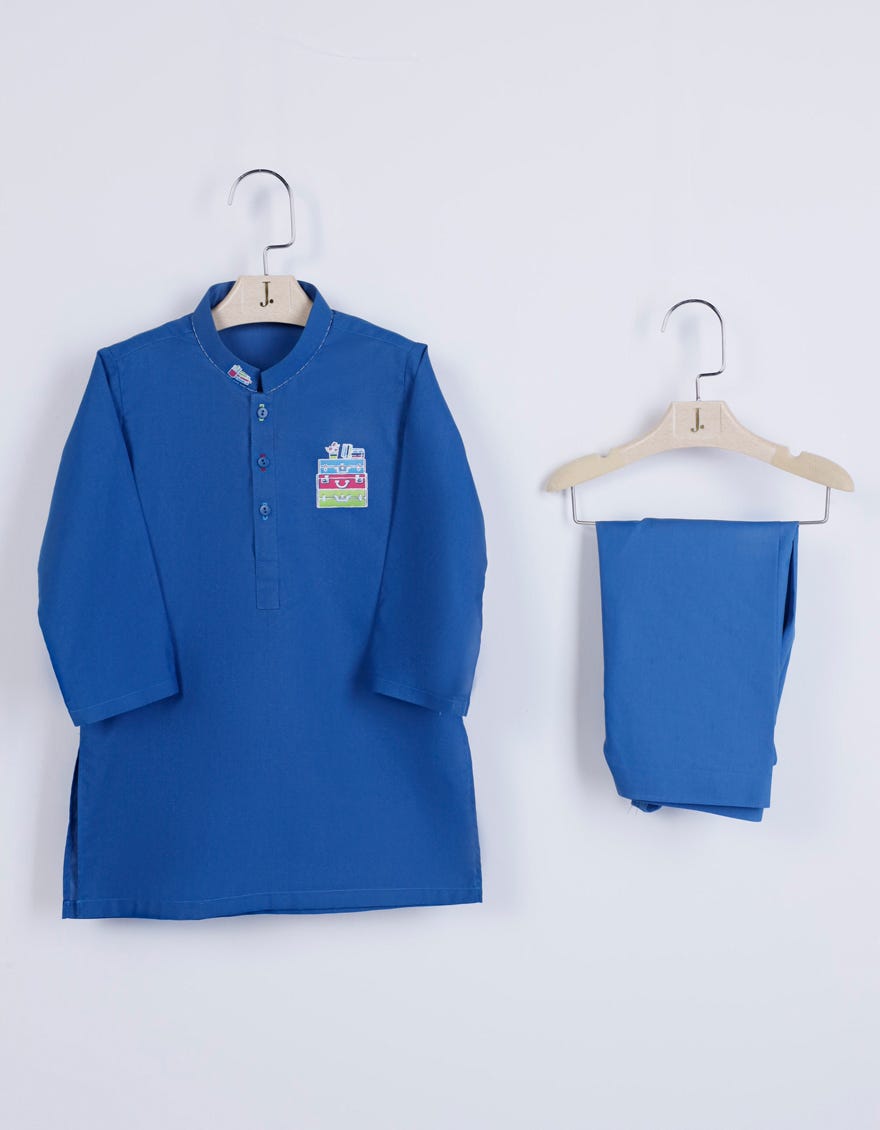 Blue Blended Kameez Shalwar | Jjiks-S-46308