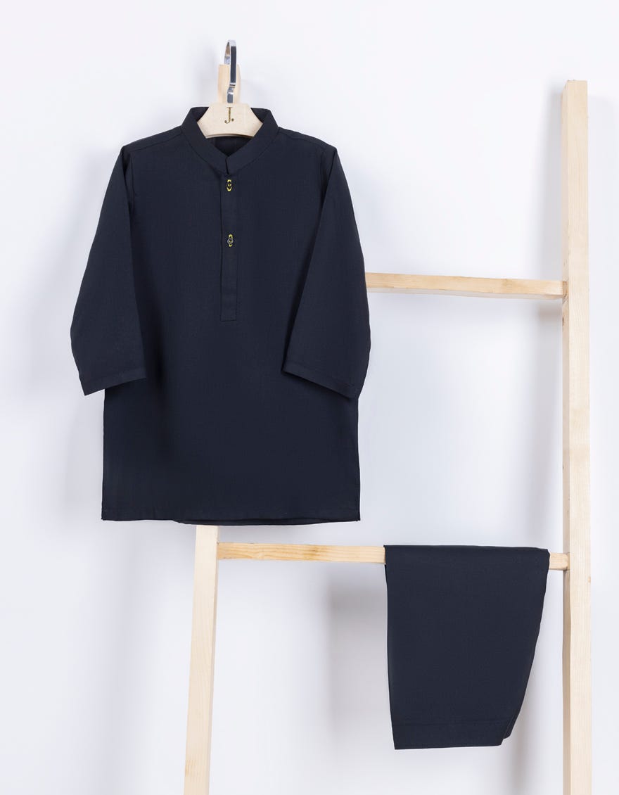 Black Blended Kameez Shalwar | Jjiks-A-46384