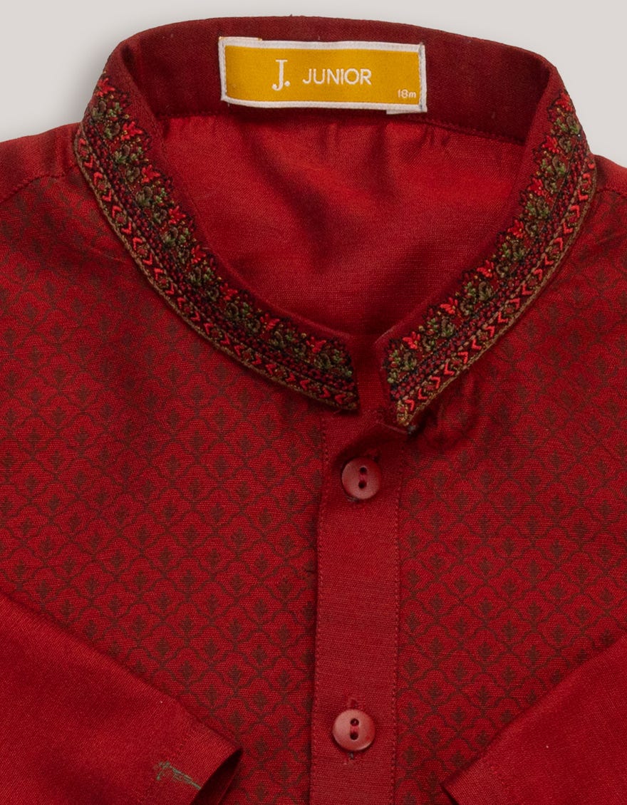 RED BLENDED KAMEEZ SHALWAR
