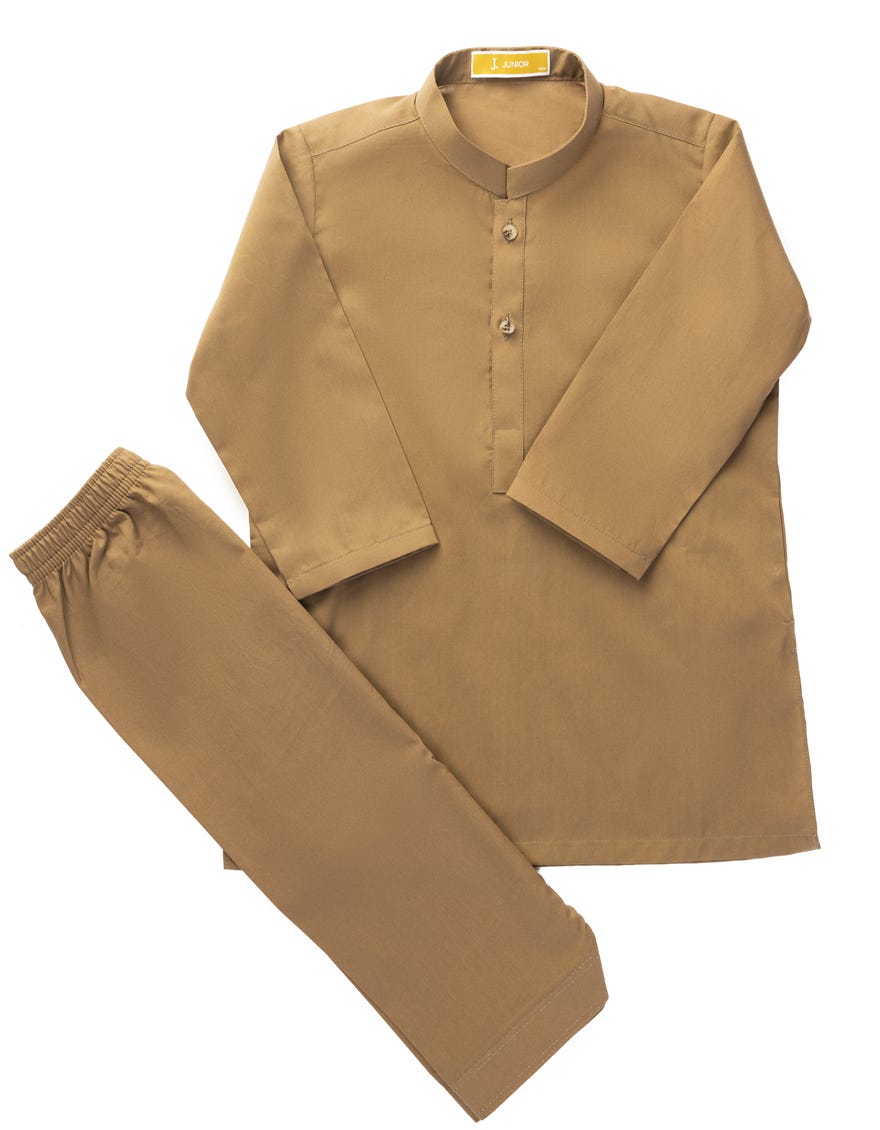 BROWN COTTON KAMEEZ SHALWAR | JJIKS-A-46621