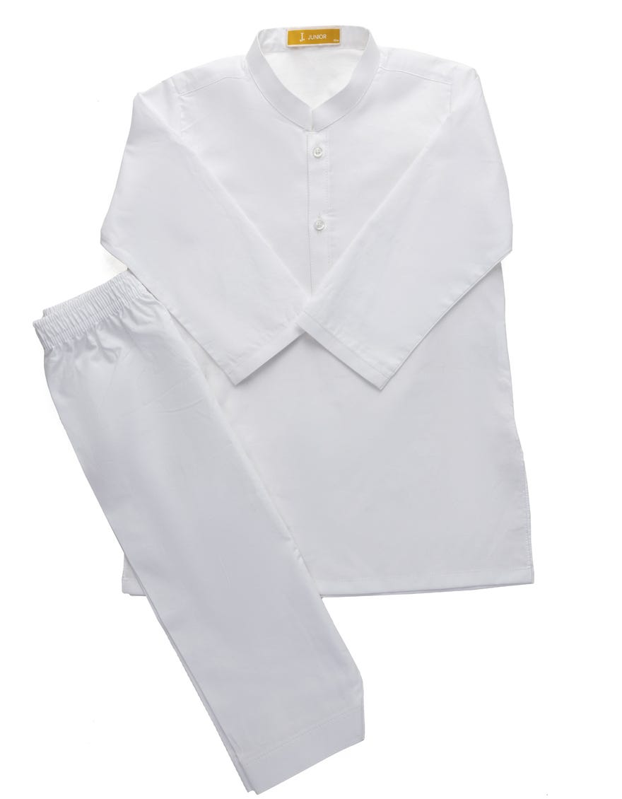 OFF WHITE COTTON KAMEEZ SHALWAR | JJIKS-A-46622