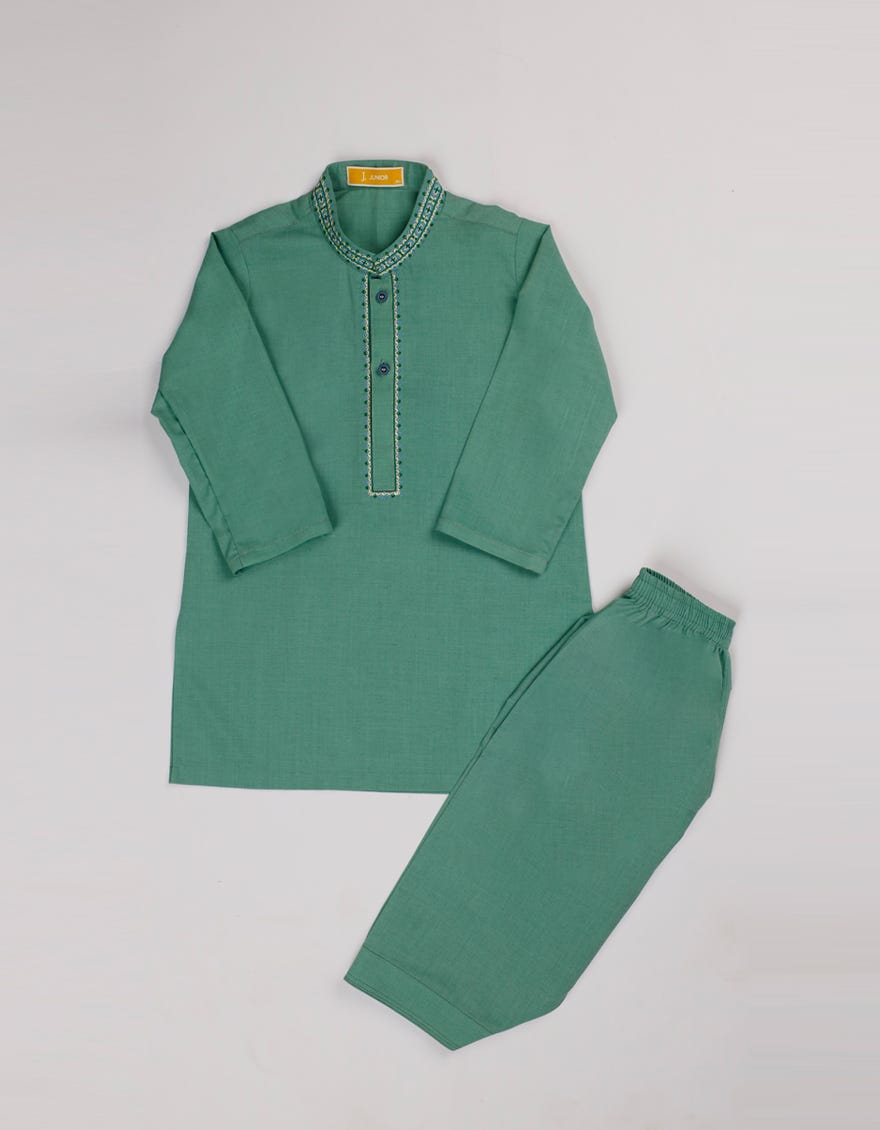 GREEN BLENDED KAMEEZ SHALWAR