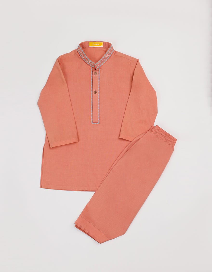 ORANGE BLENDED KAMEEZ SHALWAR