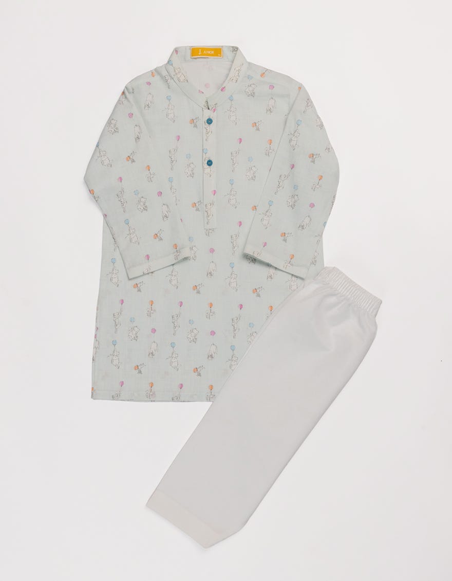 SKY BLUE COTTON KAMEEZ SHALWAR