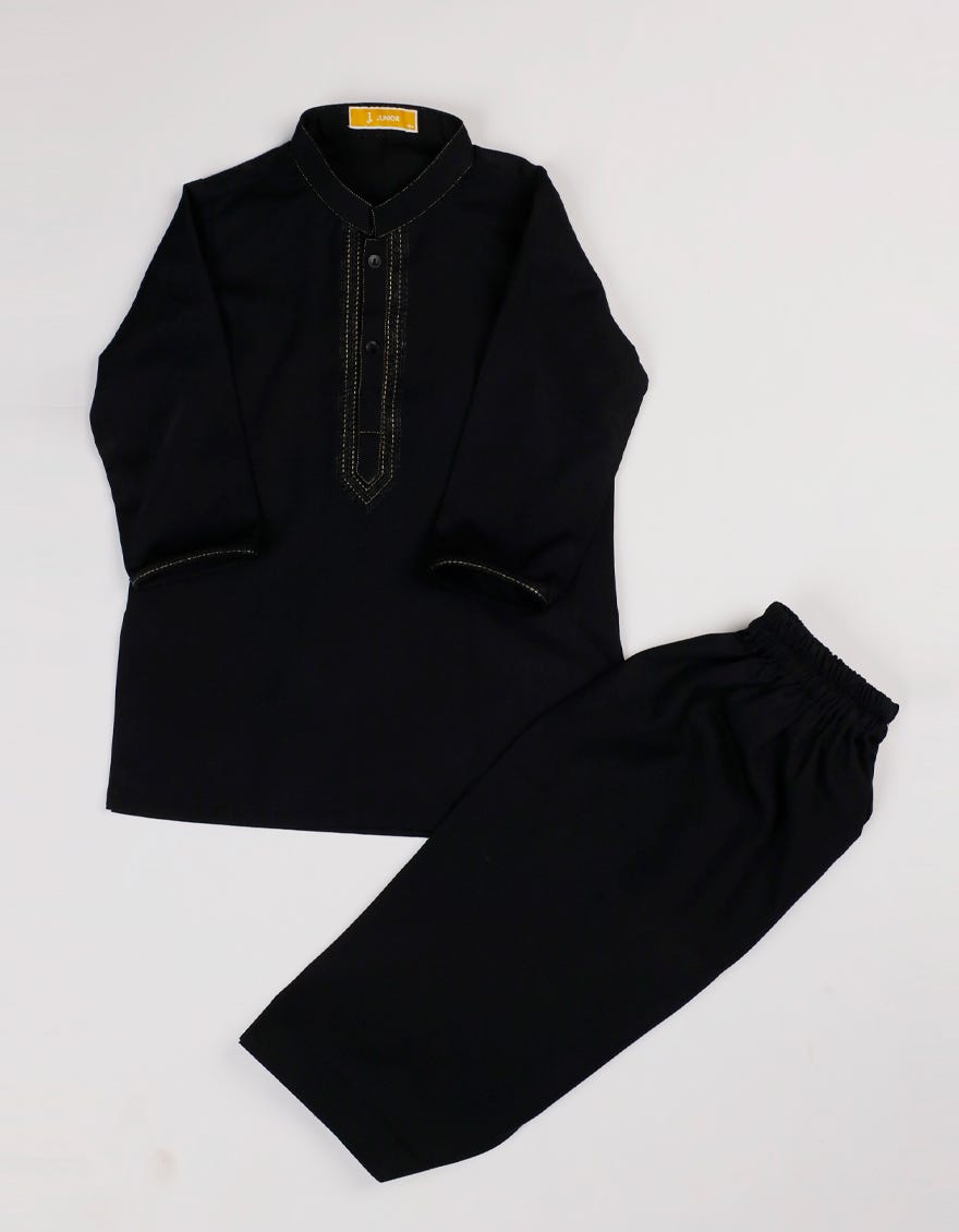 BLACK SEMI FORMAL KAMEEZ SHALWAR