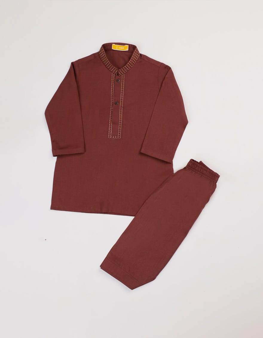 PLUM BLENDED KAMEEZ SHALWAR