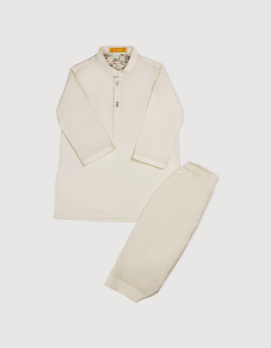 CREAM BLENDED KAMEEZ SHALWAR