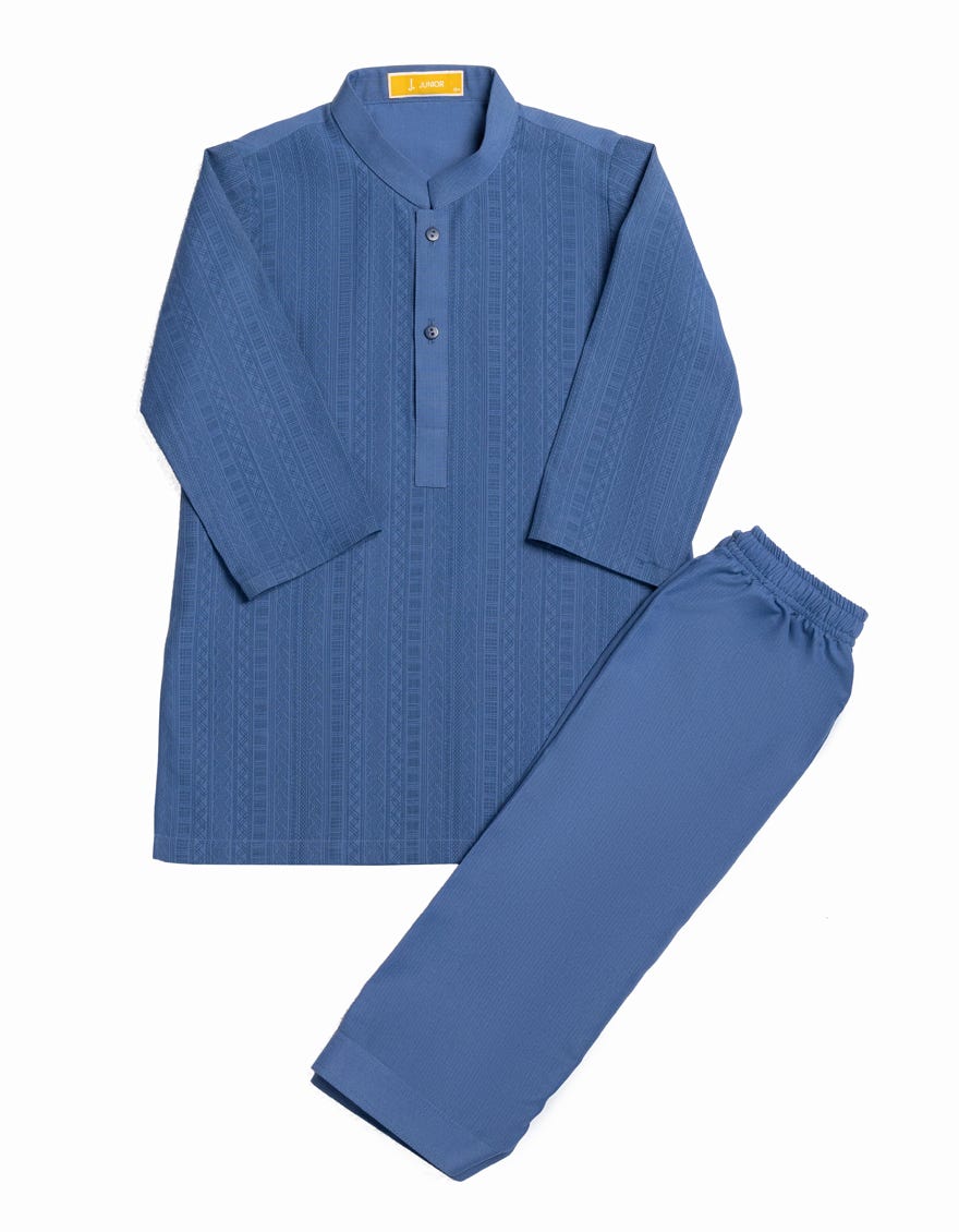 BLUE SEMI-FORMAL KAMEEZ SHALWAR