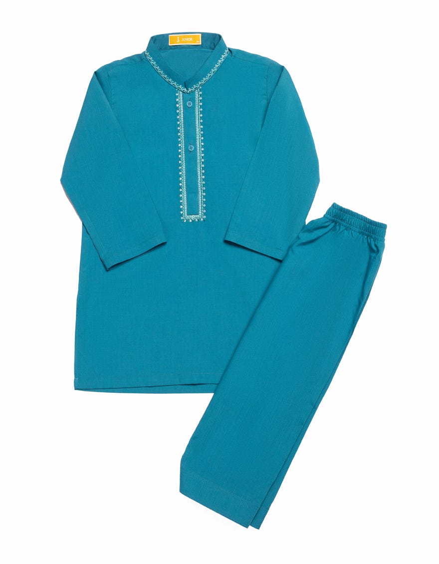 TURQUOISE BLENDED KAMEEZ SHALWAR