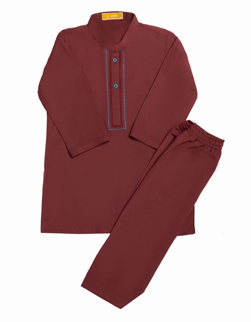 MAROON SEMI-FORMAL KAMEEZ SHALWAR