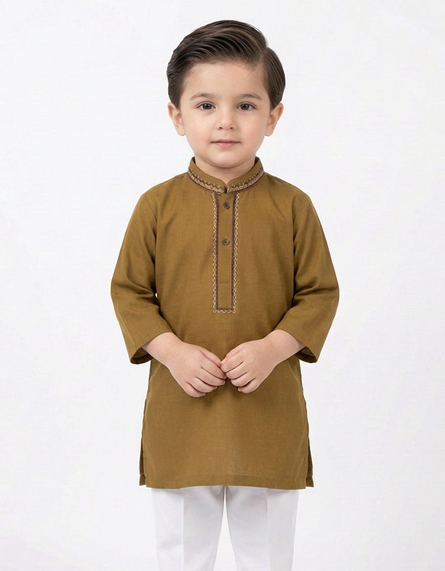 GOLDEN SEMI-FORMAL KAMEEZ SHALWAR