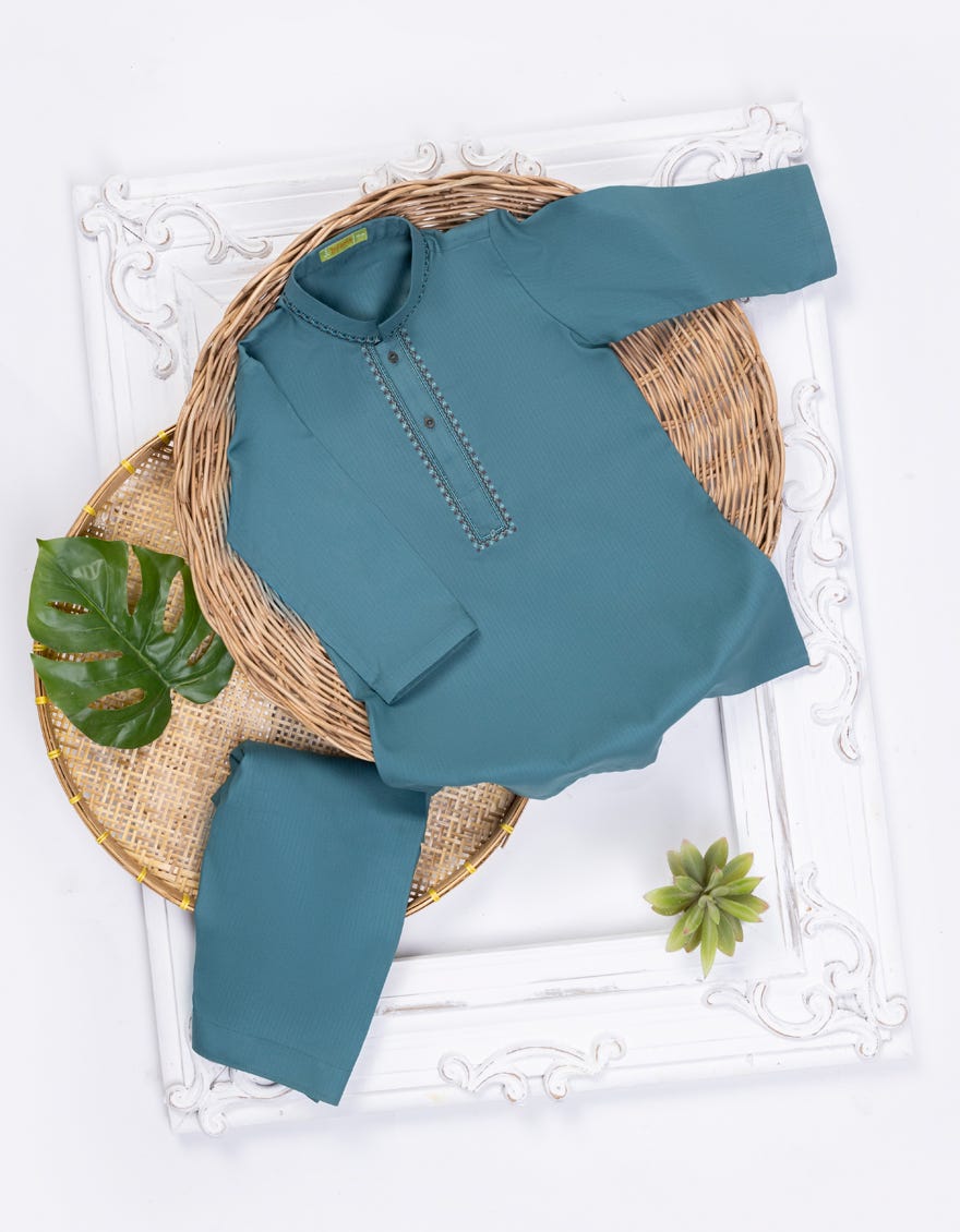 Green Blended Kameez Shalwar | Jjiks-A-34710