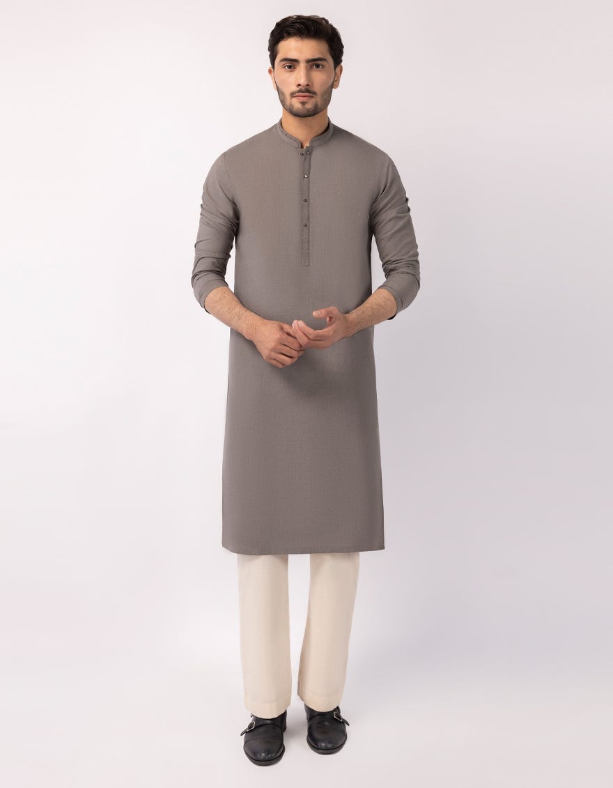 GREY SEMI-FORMAL KURTA