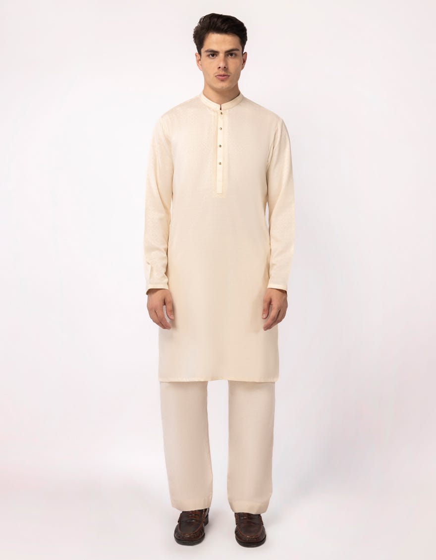 CREAM SEMI-FORMAL KURTA