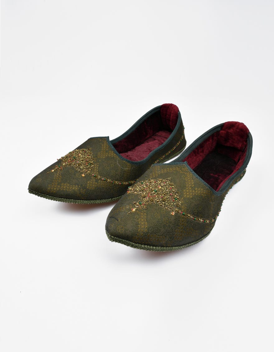 Green Khussa | Jjkh-549