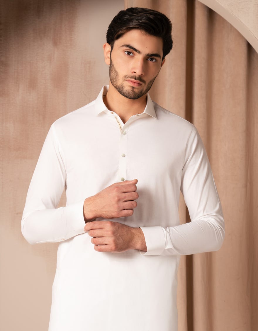 WHITE COTTON KURTA TROUSER