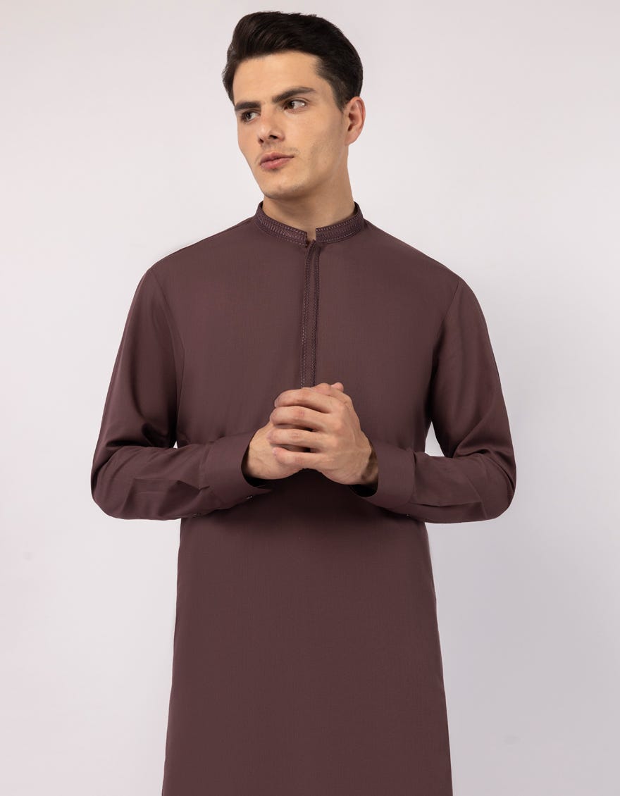 LIVER BROWN SEMI-FORMAL KURTA TROUSERS