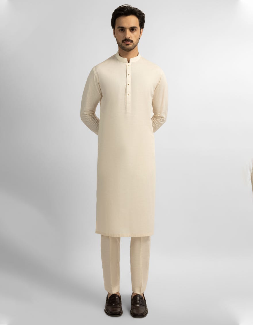 FAWN COTTON CASUAL KURTA TROUSERS
