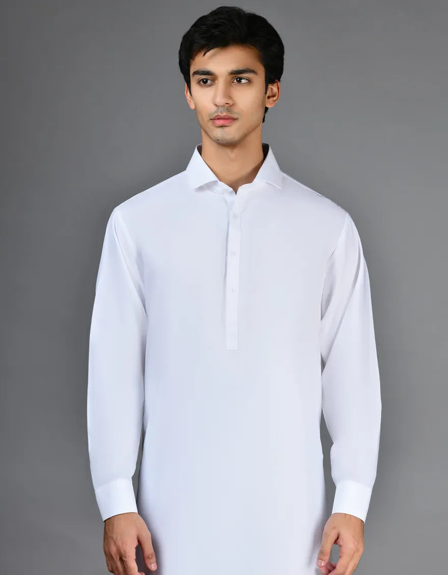 WHITE PLAIN KAMEEZ SHALWAR