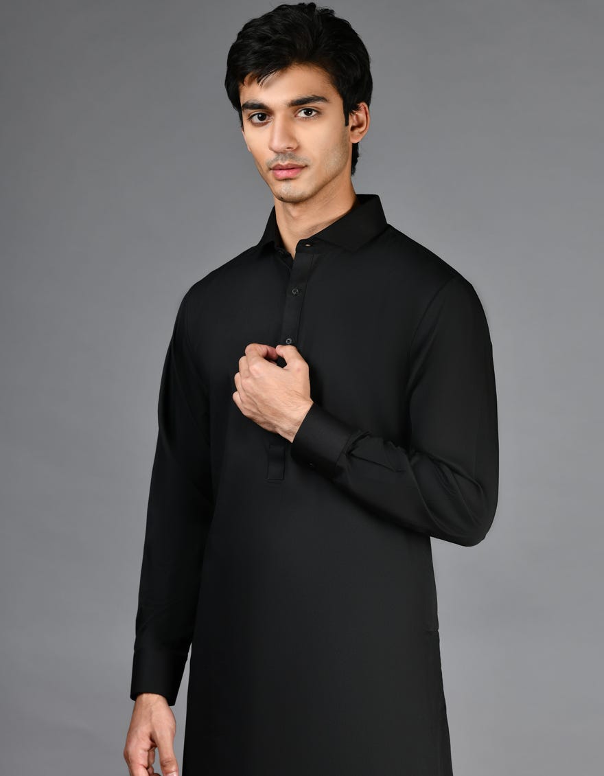 BLACK BLENDED CASUAL KAMEEZ SHALWAR