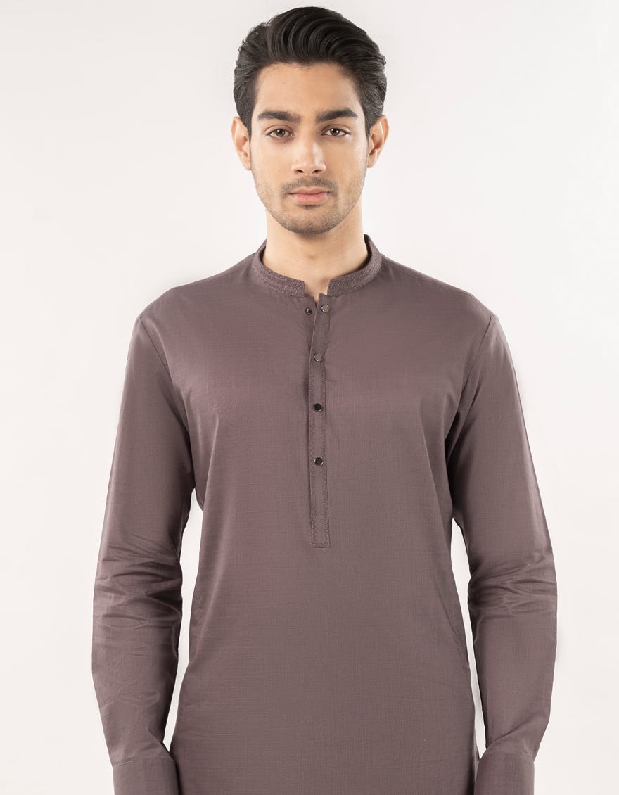 BROWN BLENDED SEMI-FORMAL KAMEEZ SHALWAR