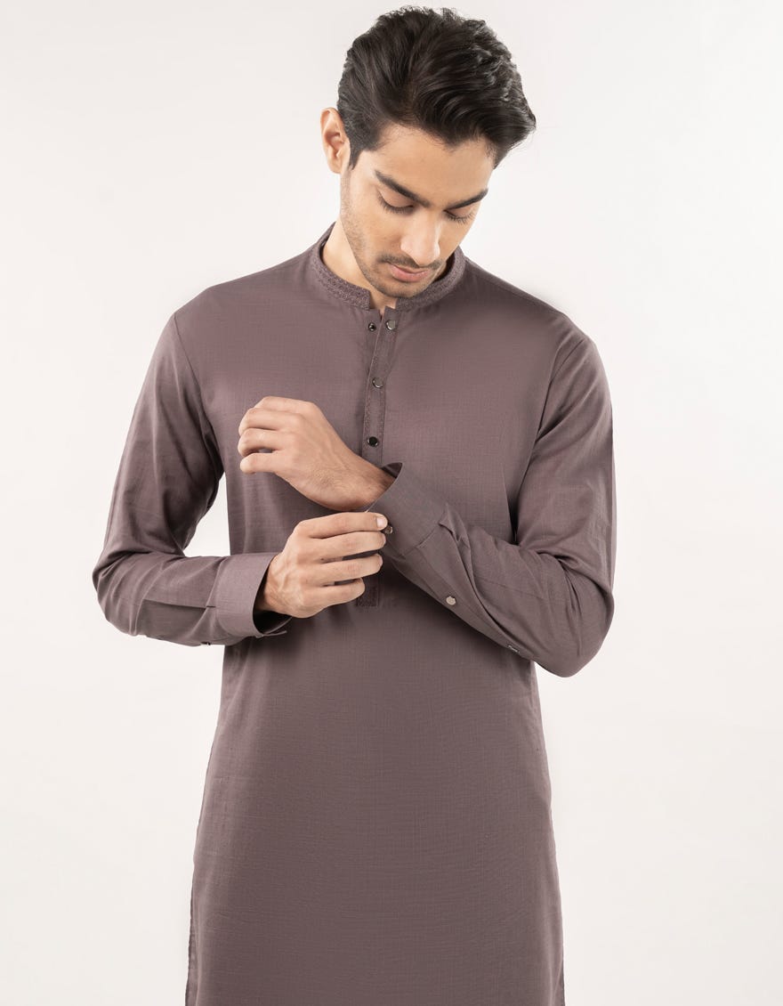 BROWN BLENDED SEMI-FORMAL KAMEEZ SHALWAR