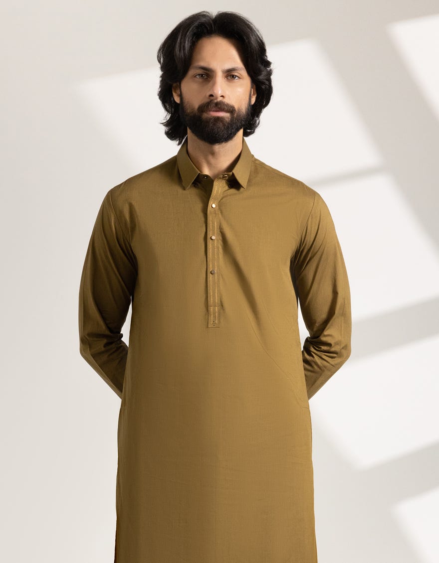 MUSTARD COTTON CASUAL KAMEEZ SHALWAR