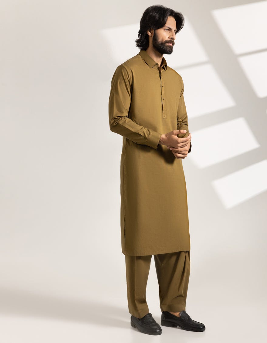 MUSTARD COTTON CASUAL KAMEEZ SHALWAR