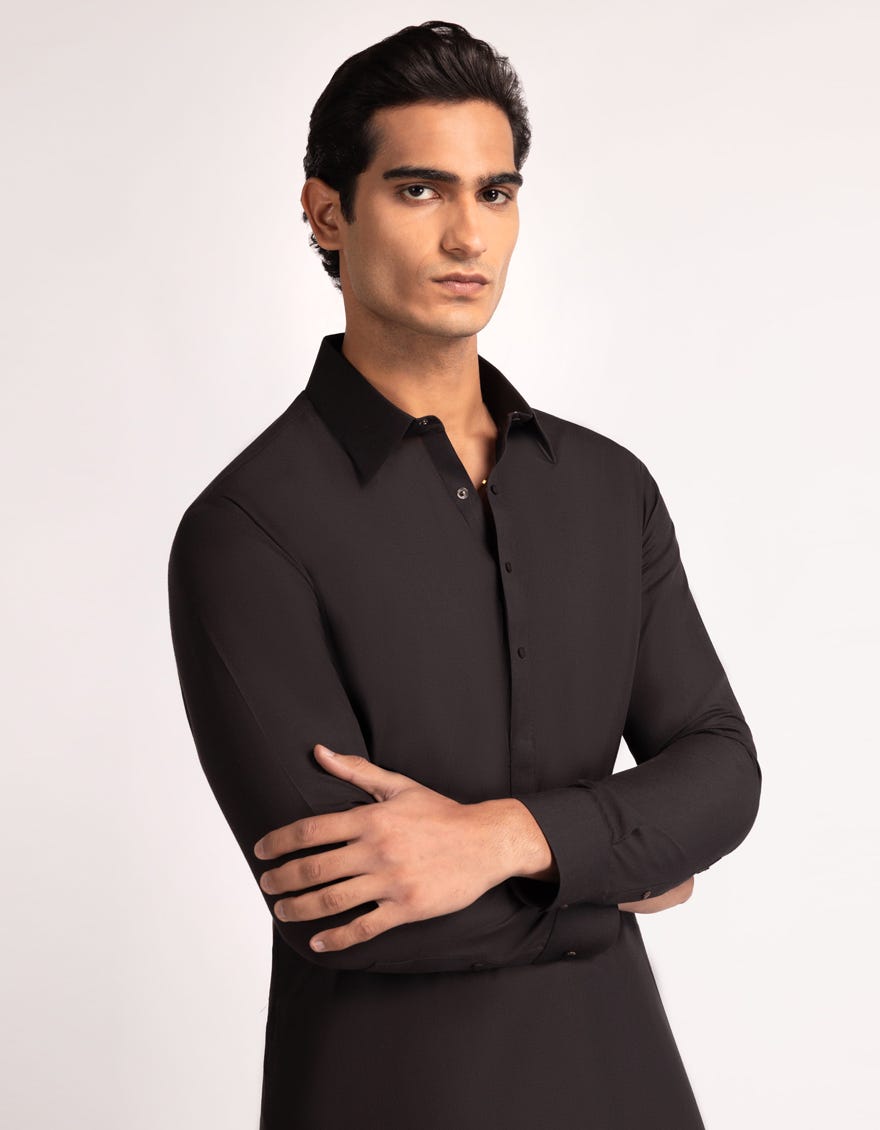 BLACK CASUAL KAMEEZ SHALWAR