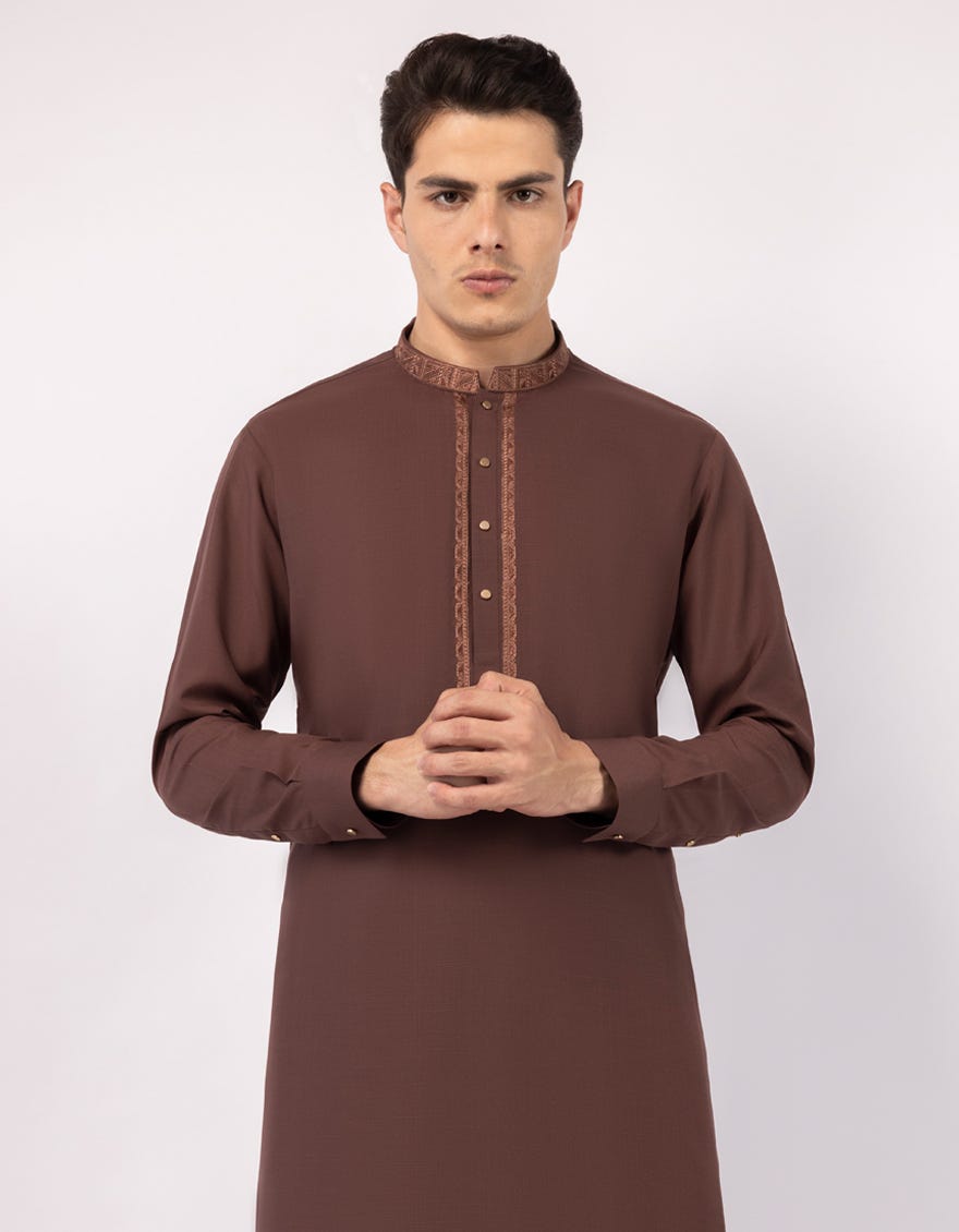 BROWN CASUAL KURTA TROUSERS