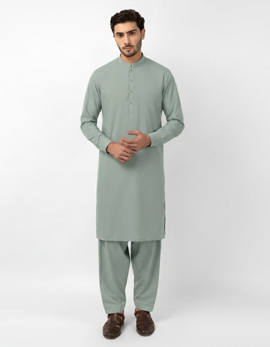 SKY BLUE PLAIN KAMEEZ SHALWAR