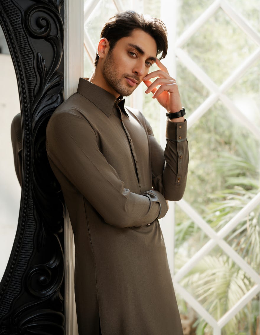 MEHNDI GREEN EXCLUSIVE KAMEEZ SHALWAR