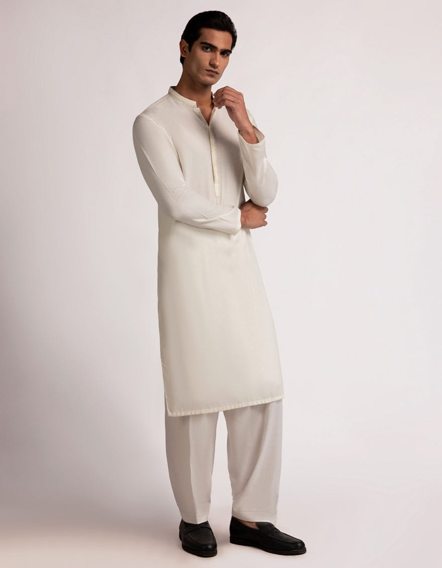 CREAM FORMAL KAMEEZ SHALWAR