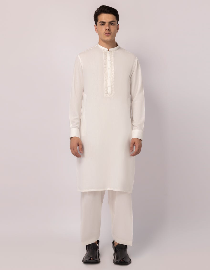 OFF WHITE FORMAL KAMEEZ SHALWAR