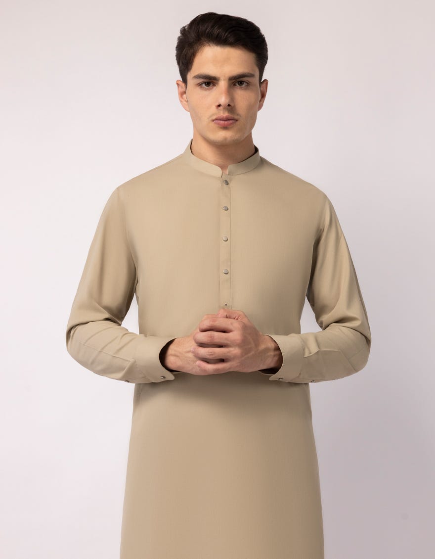 BEIGE CASUAL KURTA TROUSERS