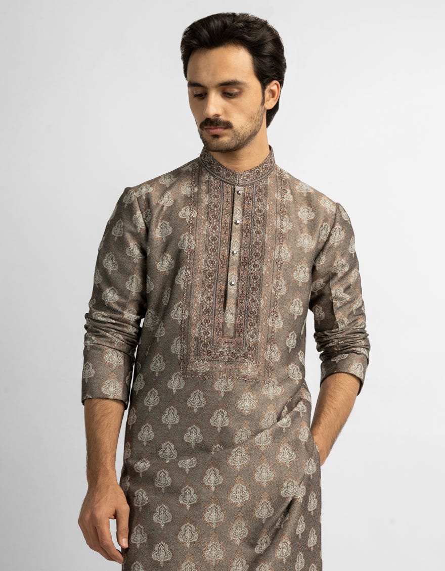SILVER FORMAL KURTA
