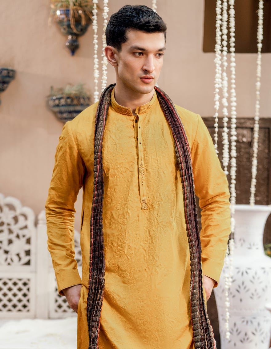 YELLOW COTTON SPECIAL KURTA