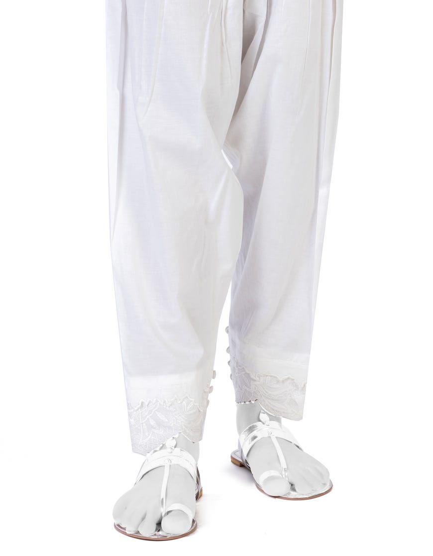 White Dyed Shalwar | Jjlt-23-8048
