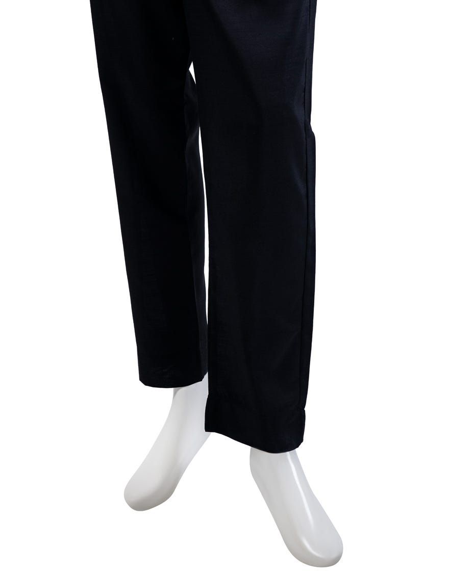 Black Raw Silk Trousers | Jjlt-S-24-8015